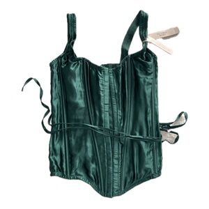 Victoria's Secret Forest Green 100% Silk Corset